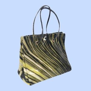 Roberto Cavalli A/W 2000 Y2K Authentic PVC Purse Psychedelic Green & Black